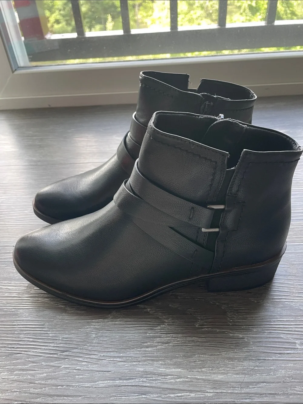 BareTraps Black Strapped Ankle Booties